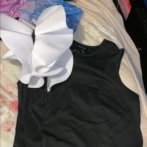 Flower on shoulder blouse